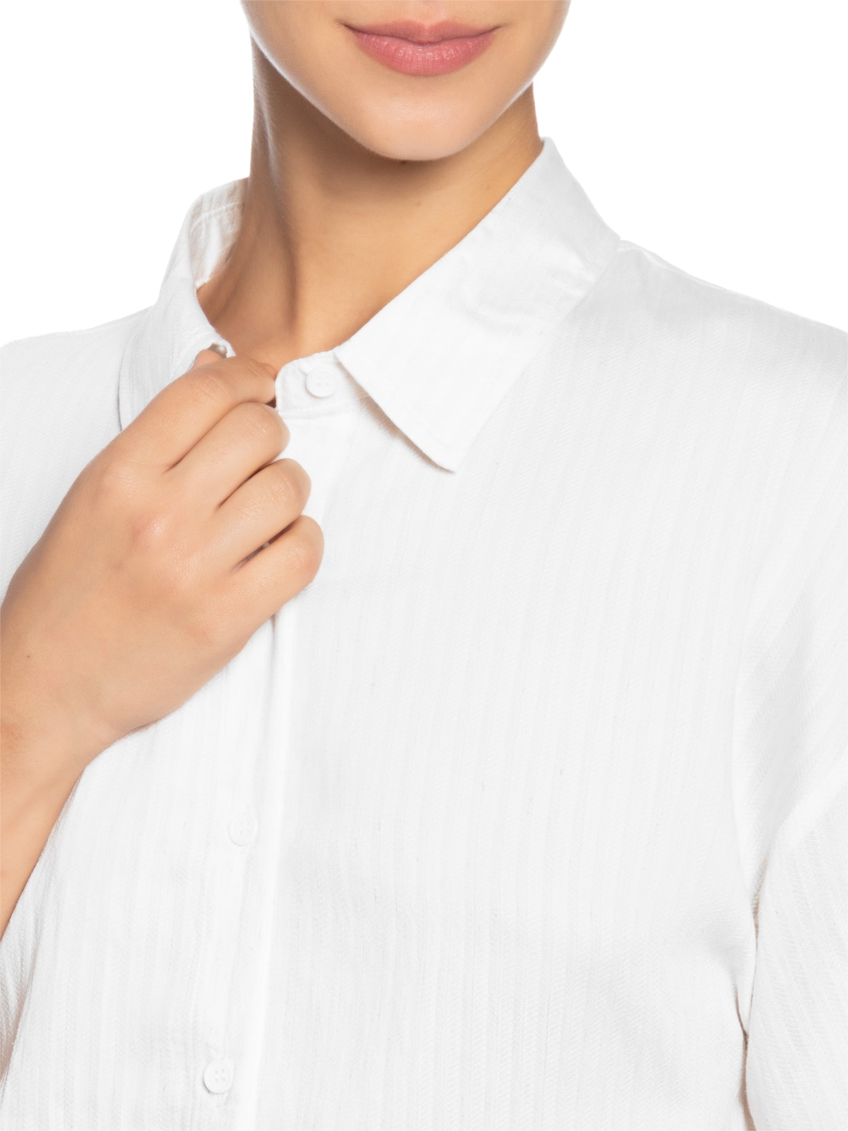 Camisa Feminina Manga Curta Branco Basiq