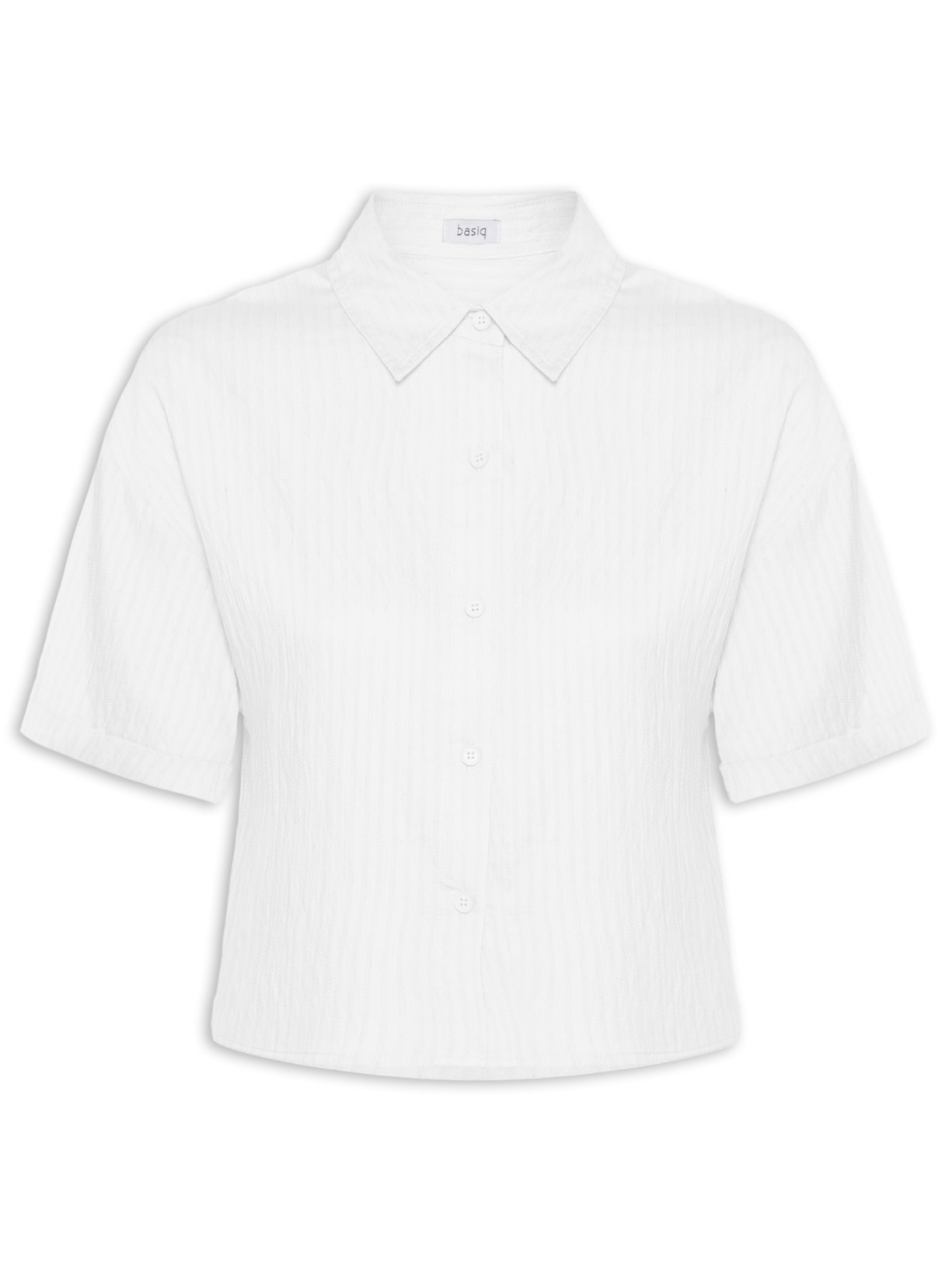 Camisa Feminina Manga Curta Branco Basiq