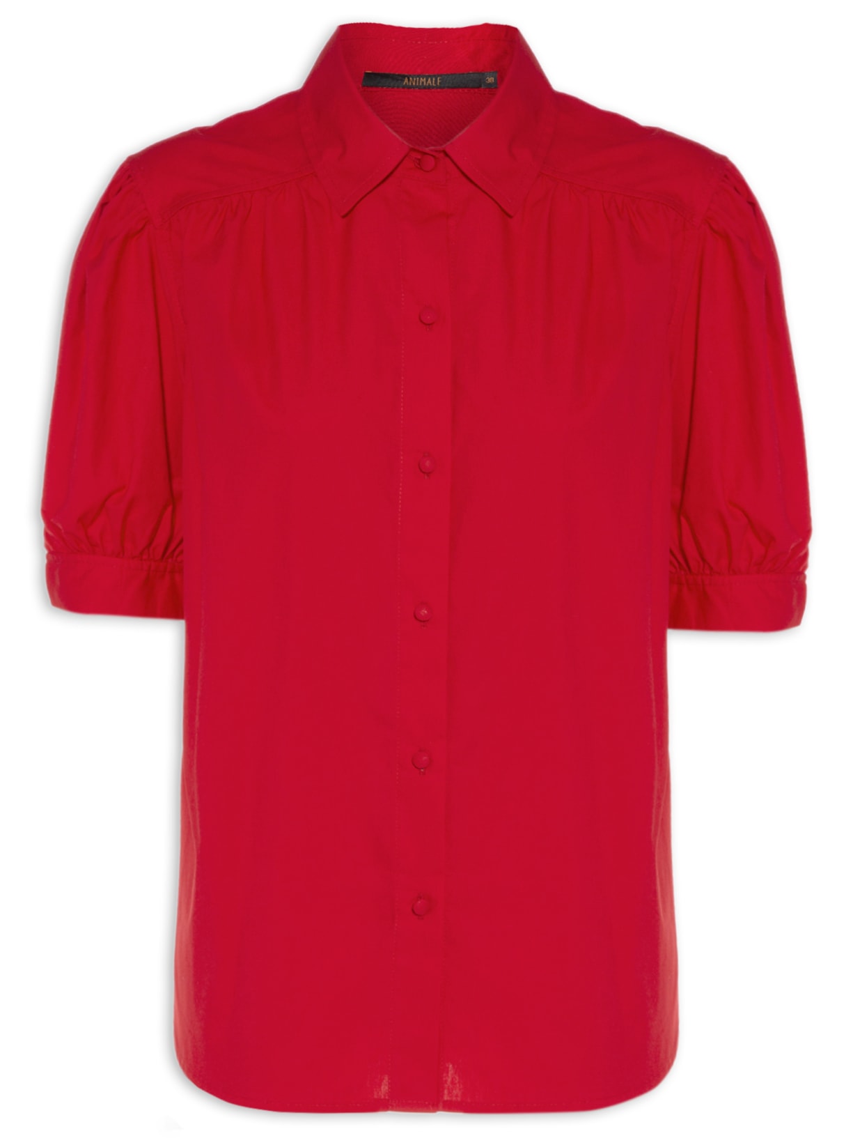 Camisa Feminina Manga Curta Bufante - Vermelha