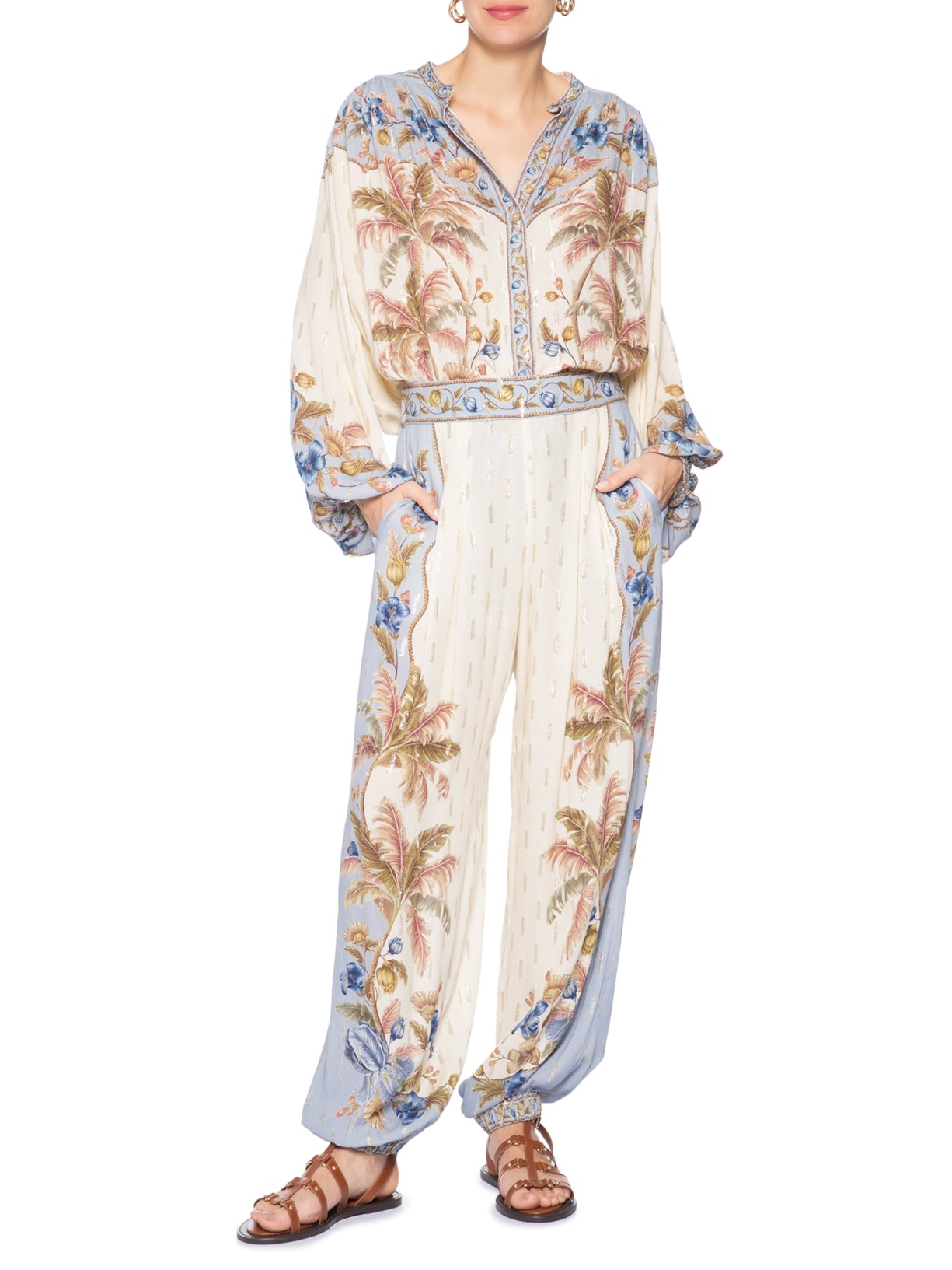 Camisa Feminina Manga Longa Albânia Azul Farm