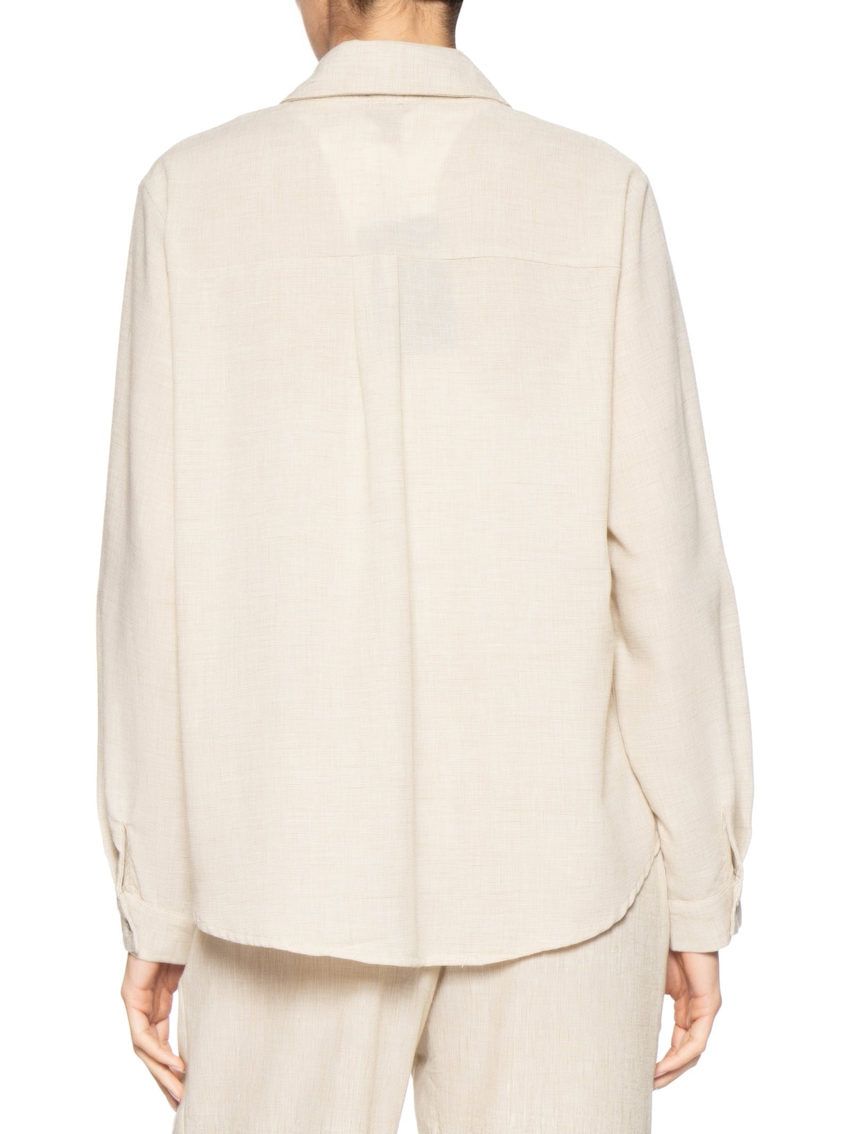 Camisa Feminina Manga Longa Bege Basiq
