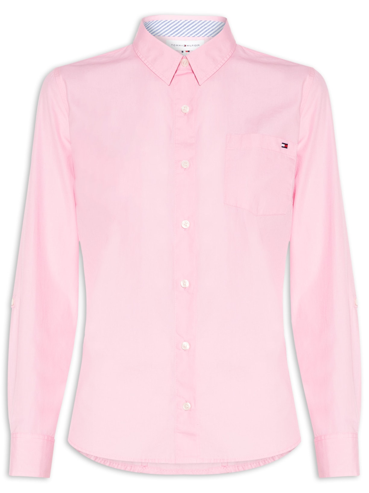 Camisa Feminina Manga Longa Classic Poplin Roll-Tab Ls - Rosa