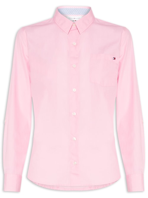 Camisa Feminina Manga Longa Classic Poplin Roll-Tab Ls - Rosa