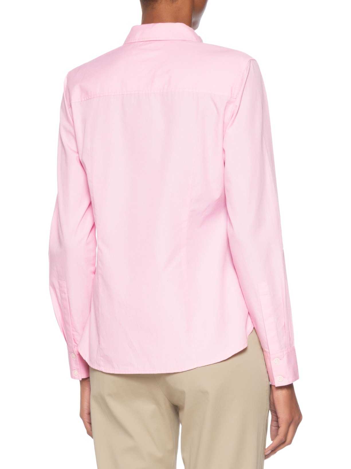 Camisa Feminina Manga Longa Classic Poplin Roll-Tab Ls Rosa Tommy Hilfiger