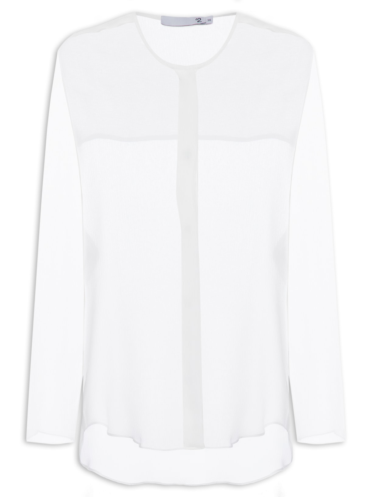 Camisa Feminina Manga Longa De Seda Pura - Branco
