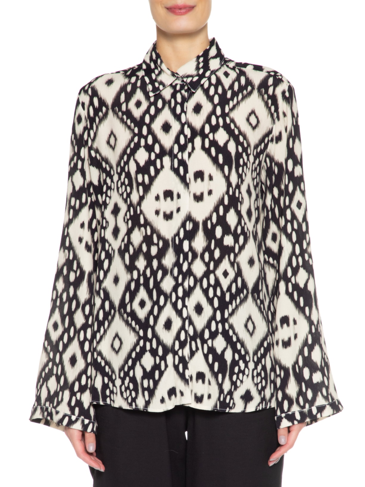 Camisa Feminina Manga Longa Ethinic Preto Twenty Four Seven