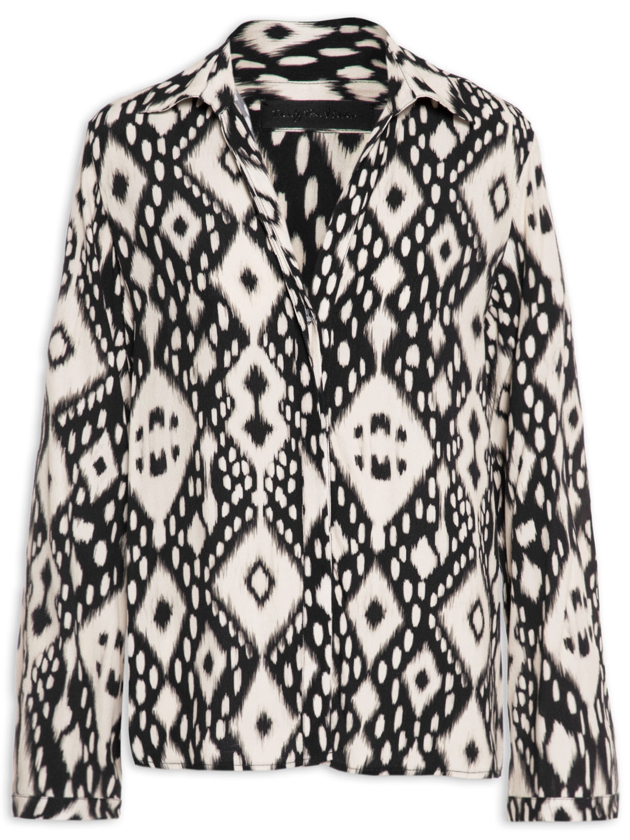 Camisa Feminina Manga Longa Ethinic Preto Twenty Four Seven