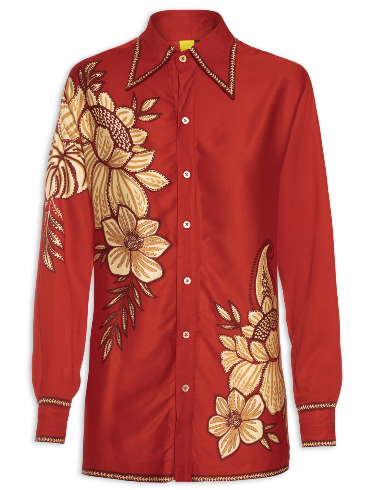Camisa Feminina Manga Longa Floral Bloom - Vermelho