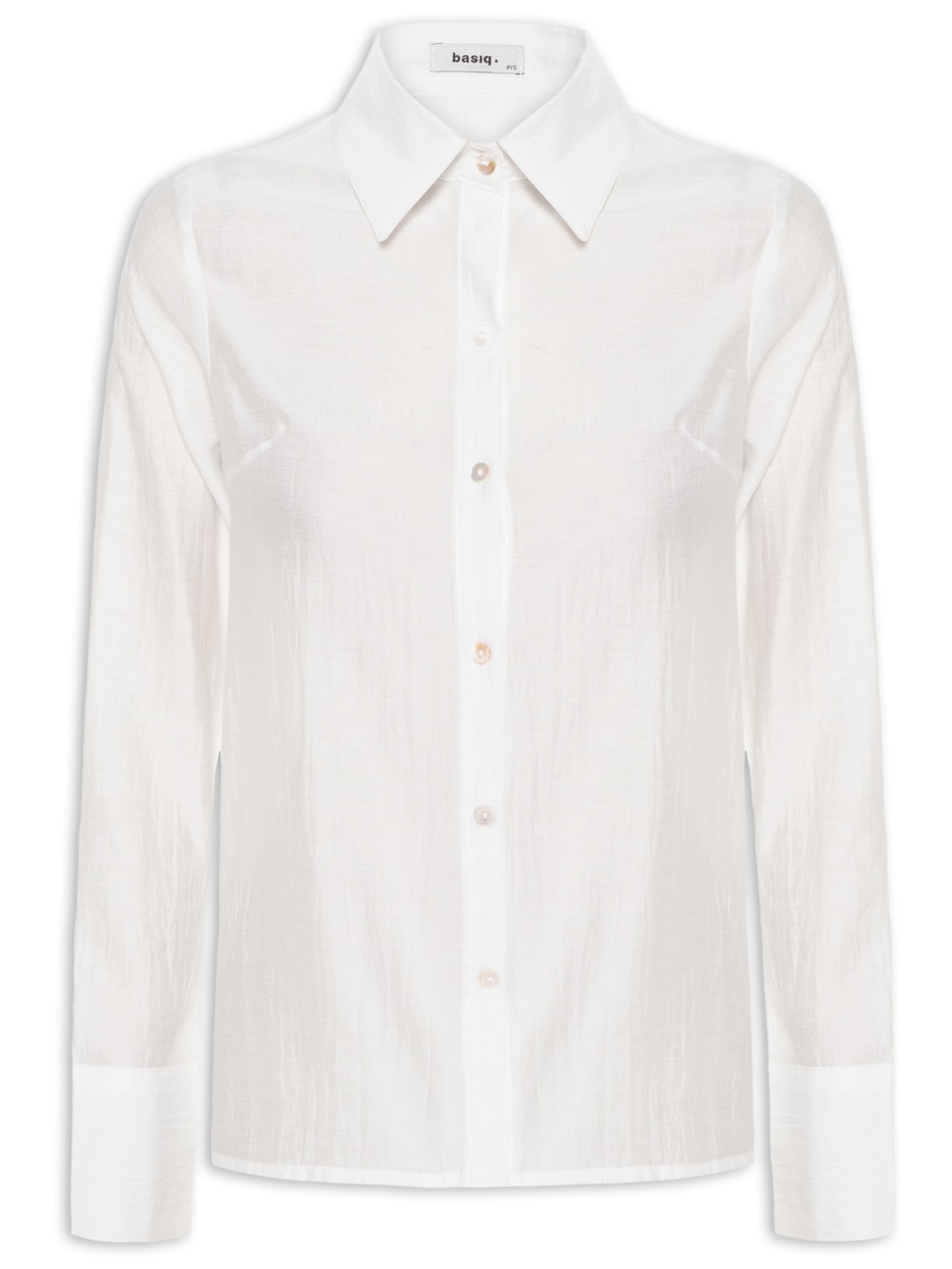 Camisa Feminina Manga Longa Justa Ao Corpo - Off White