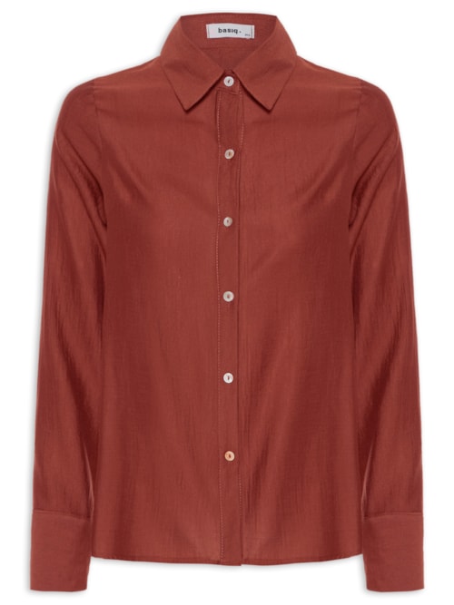 Camisa Feminina Manga Longa Justa Ao Corpo - Vinho