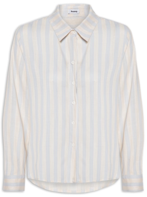 Camisa Feminina Manga Longa Listrada - Azul