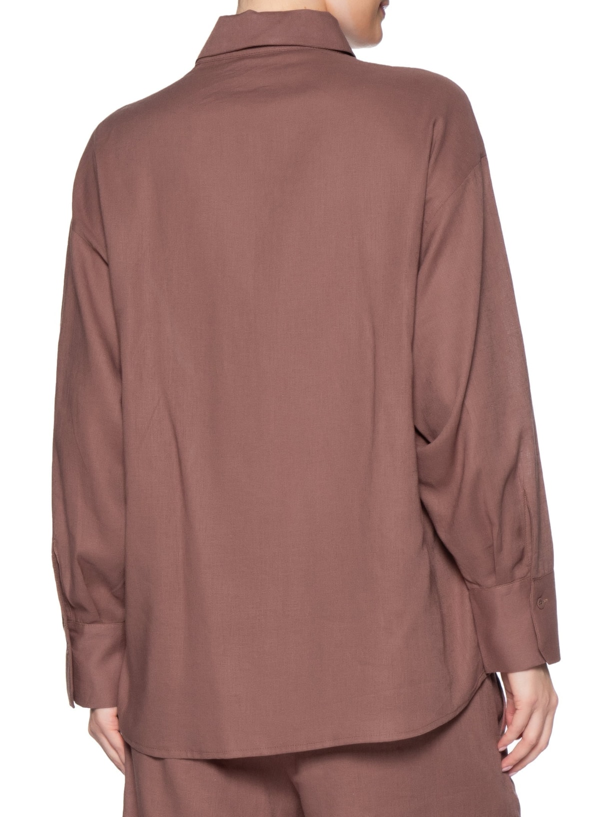Camisa Feminina Manga Longa Marrom Maria Filó