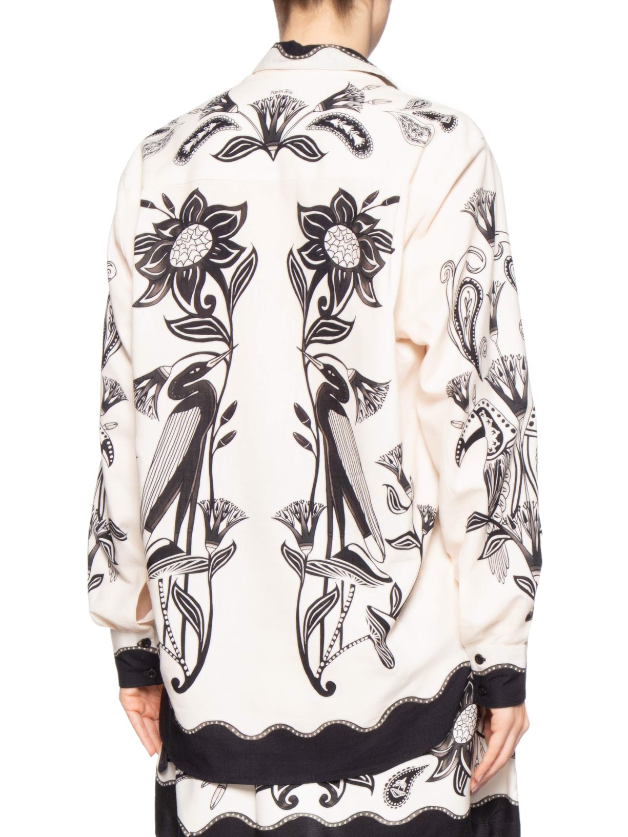 Camisa Feminina Manga Longa Patch Tropical Off White Farm