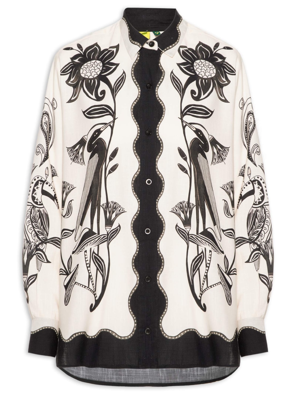 Camisa Feminina Manga Longa Patch Tropical – Off White Farm