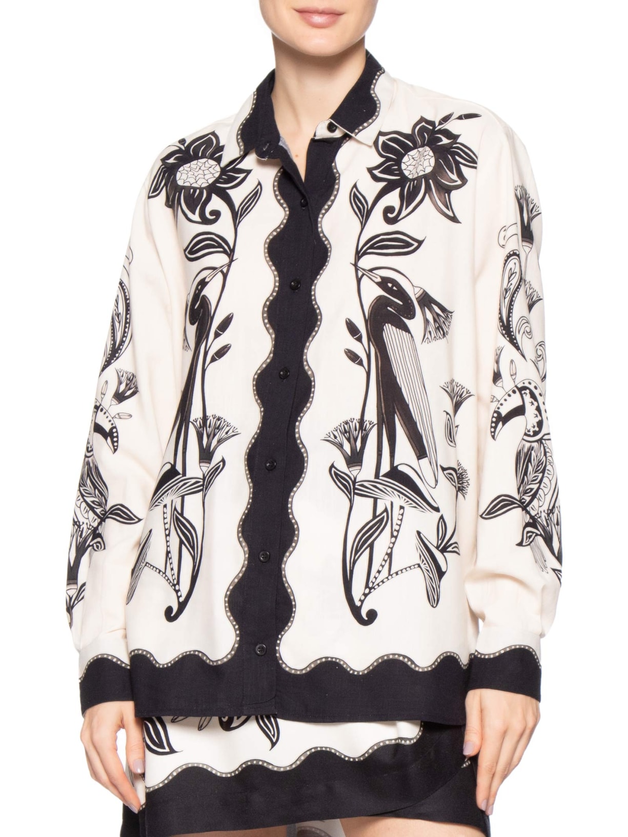 Camisa Feminina Manga Longa Patch Tropical – Off White Farm