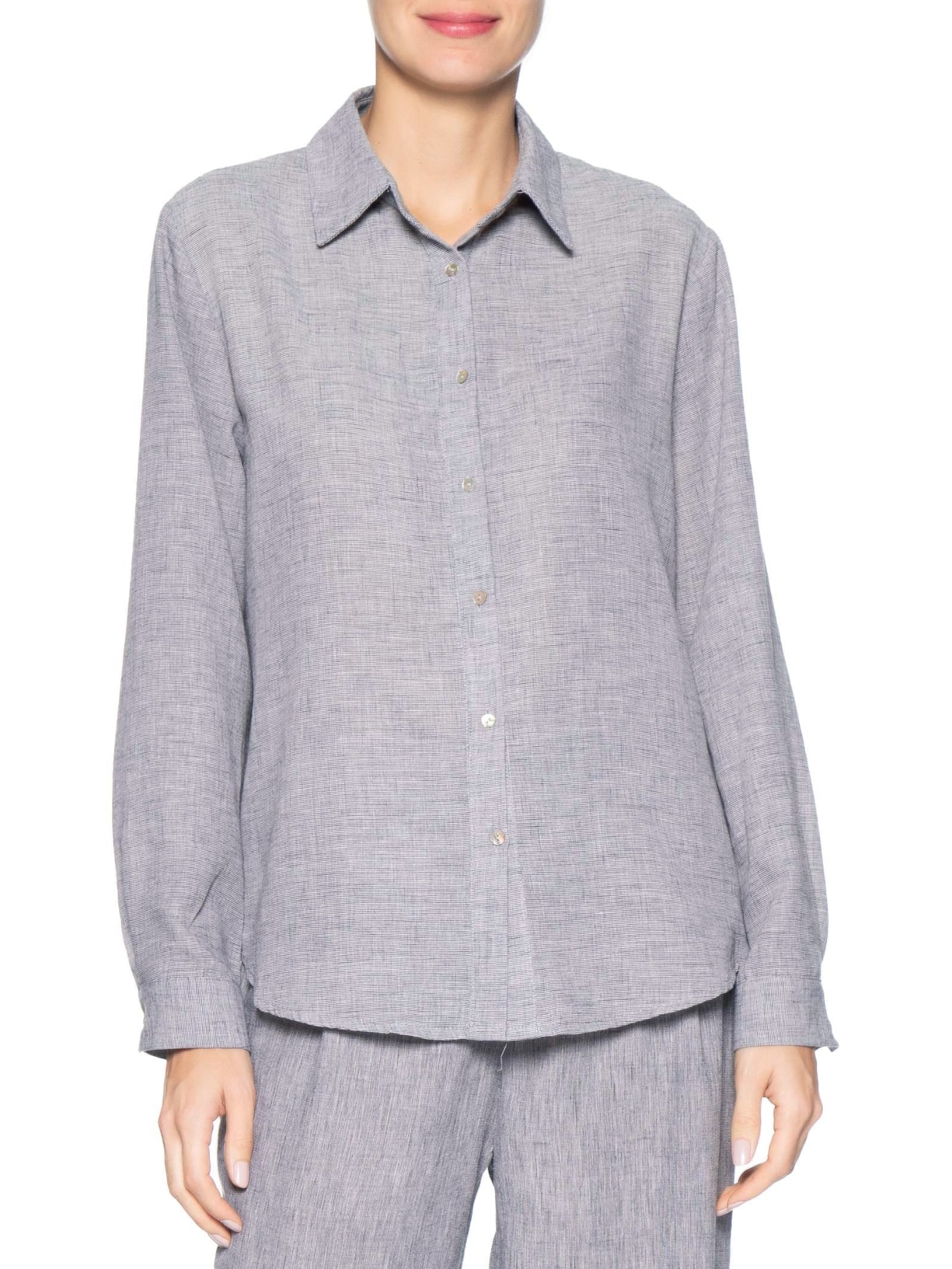 Camisa Feminina Manga Longa Preto Basiq