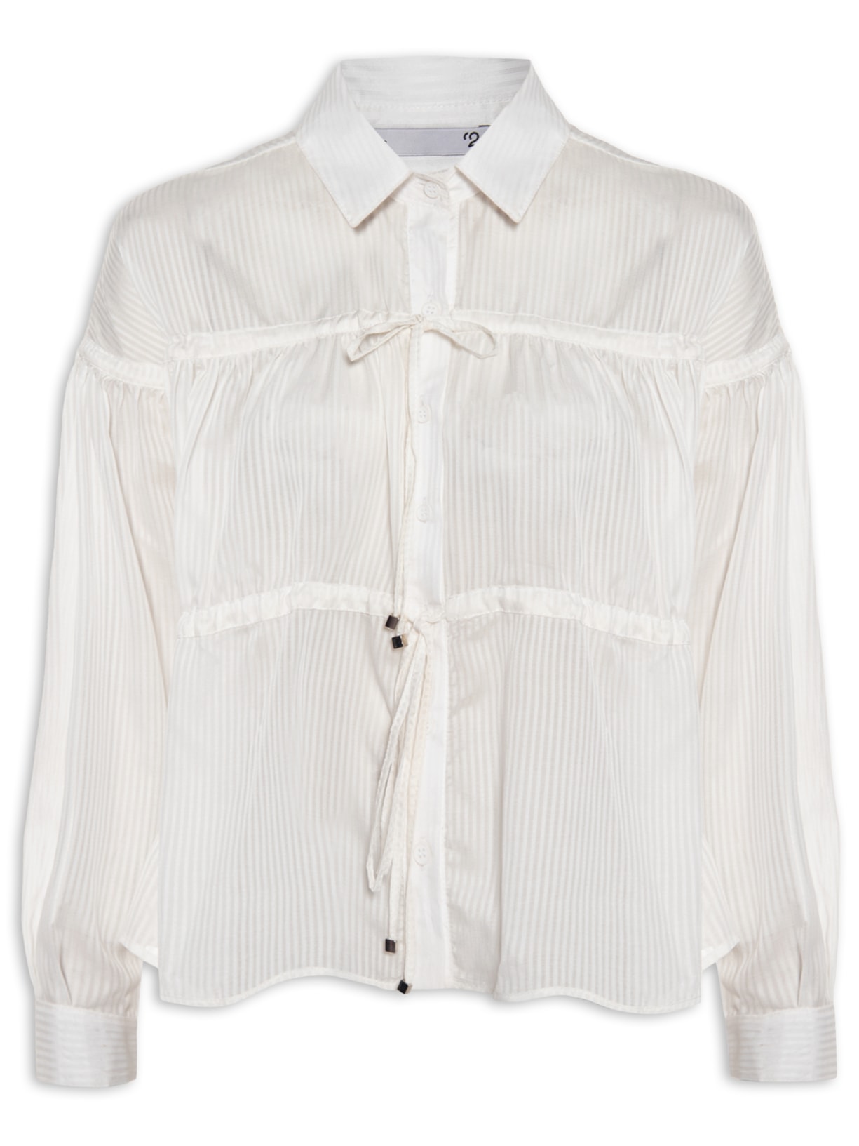Camisa Feminina Manga Longa Rolotês - Branco