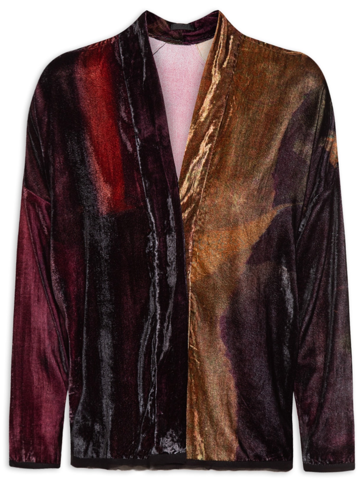 Camisa Feminina Manga Longa Velvet Glitch Rose - Preto