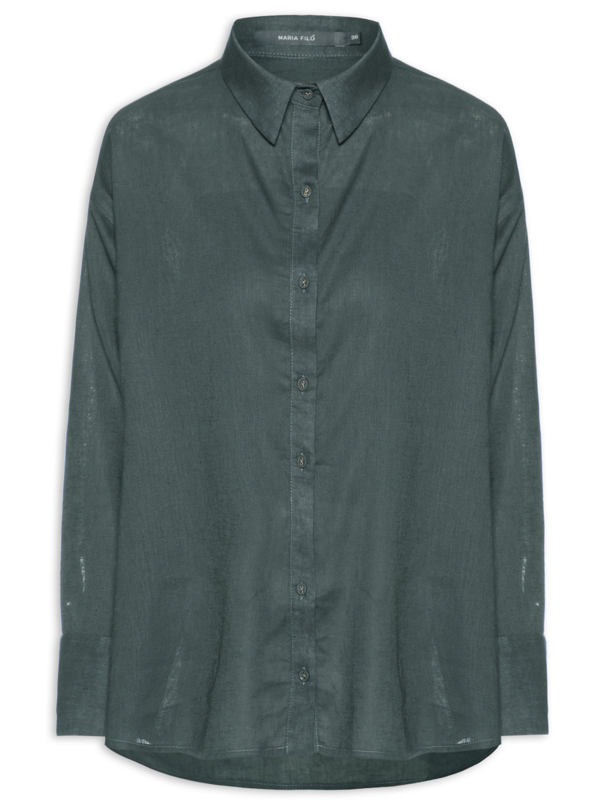 Camisa Feminina Manga Longa Verde Maria Filó