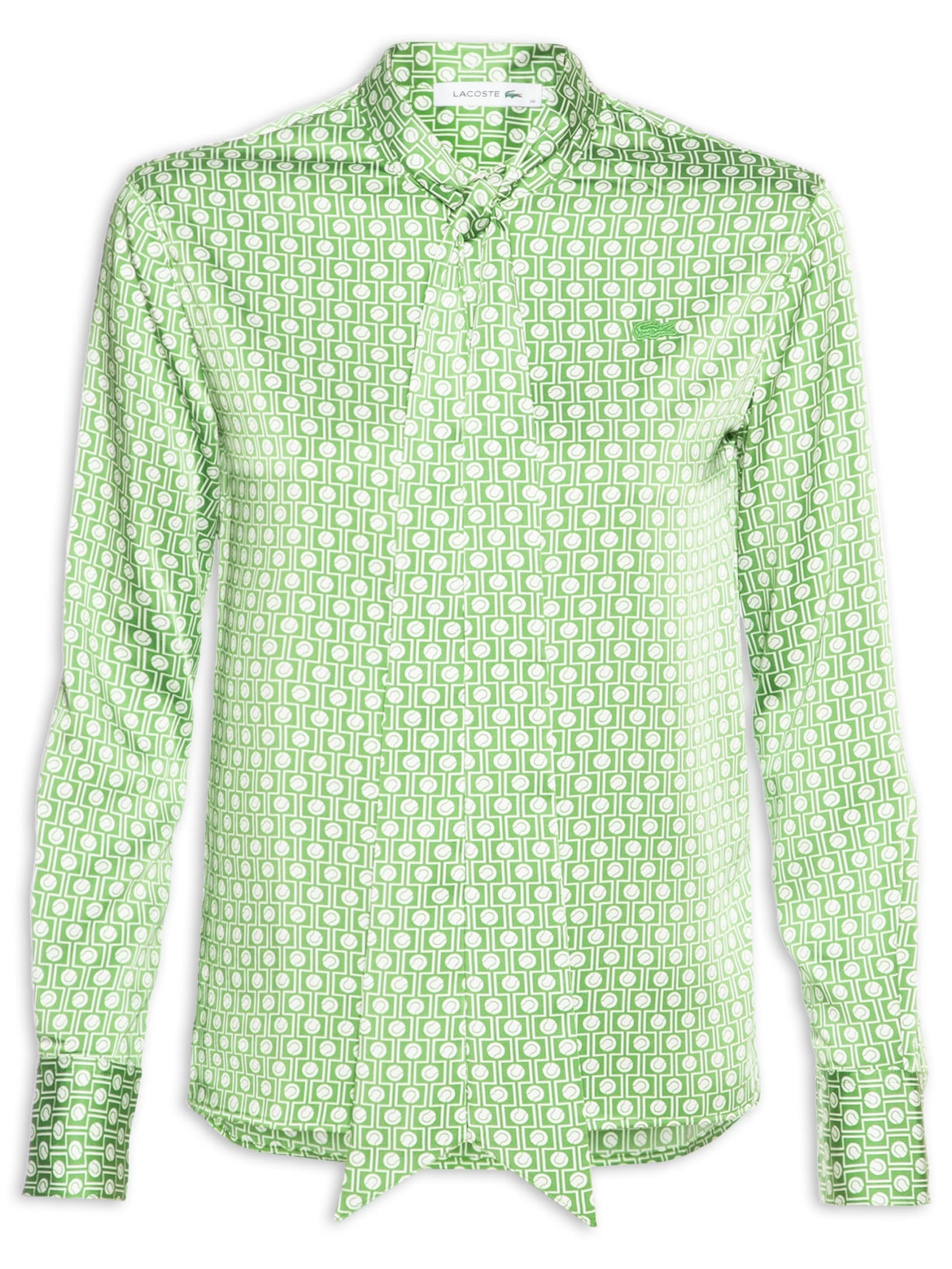 Camisa Feminina Manga Longa Woven Verde Lacoste