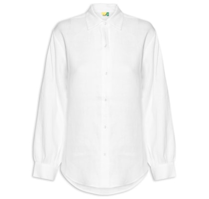 Camisa Feminina Mangas Linho - Branco
