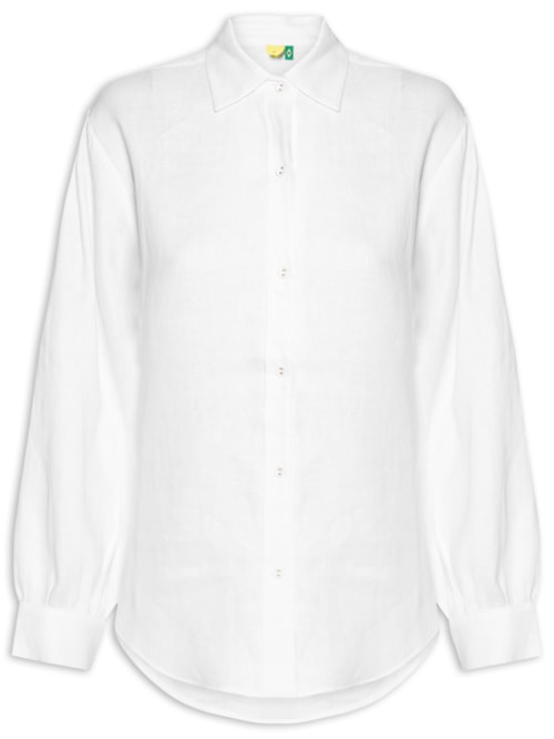 Camisa Feminina Mangas Linho - Branco