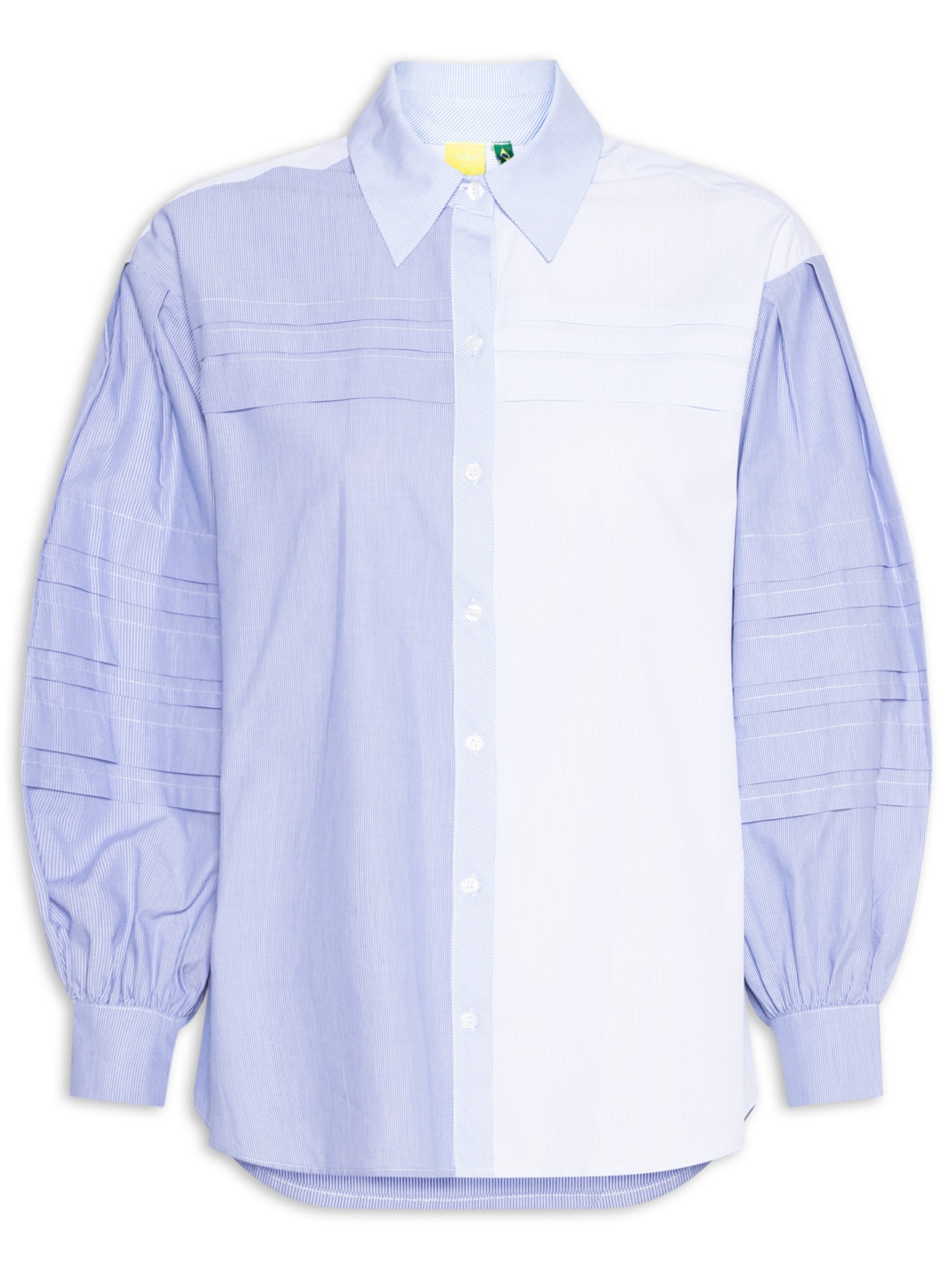 Camisa Feminina Mangas Listras Julia Azul Farm