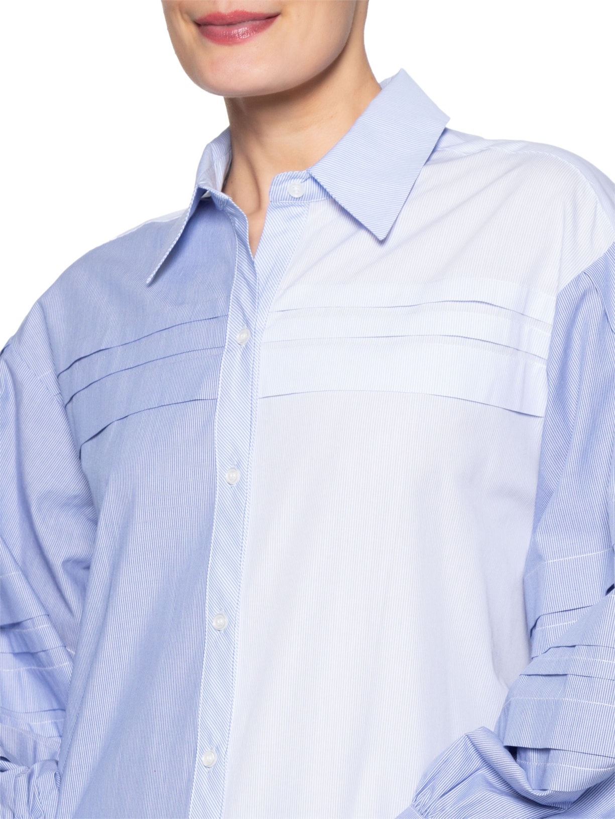 Camisa Feminina Mangas Listras Julia Azul Farm