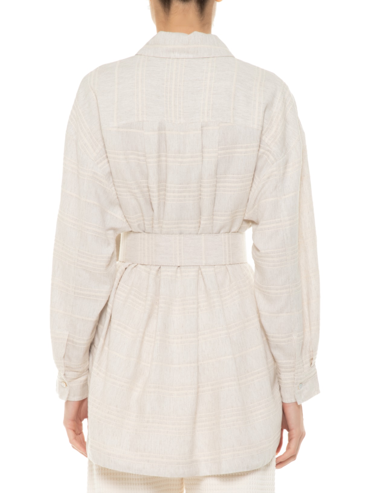 Camisa Feminina Maniquetada Com Cinto Cinza Valônia Véras