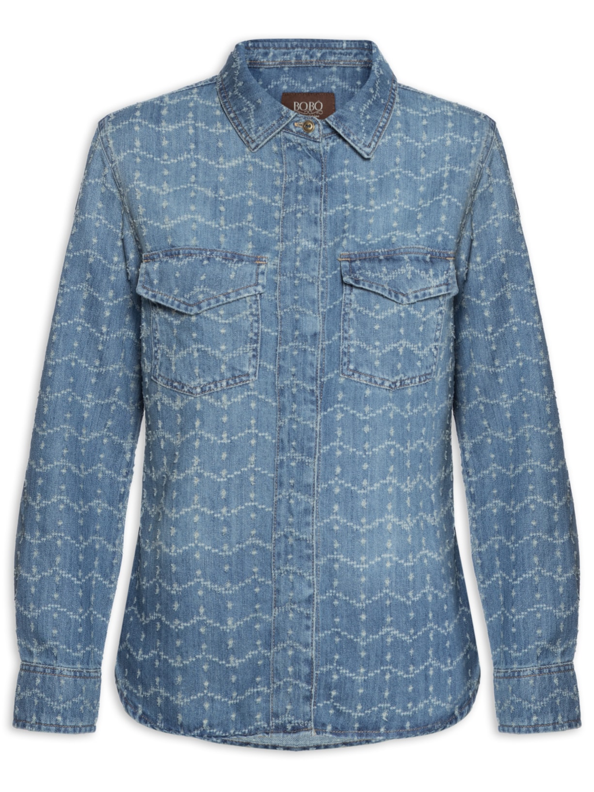 Camisa Feminina Manu Jeans Tex - Azul