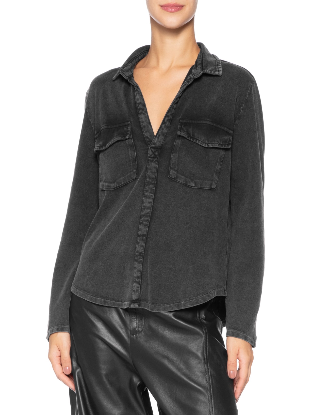 Camisa Feminina Marmorizado Preto Osklen