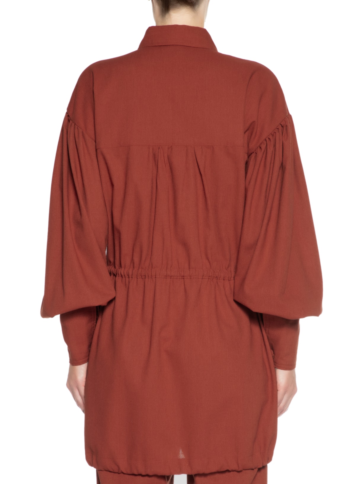 Camisa Feminina Maxi Bolsos Frente Vermelho Farm