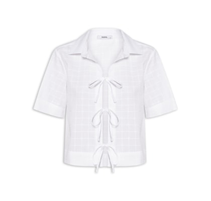 Camisa Feminina Mc Com Amarração - Off White