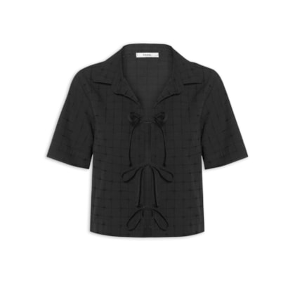 Camisa Feminina Mc Com Amarração - Preto