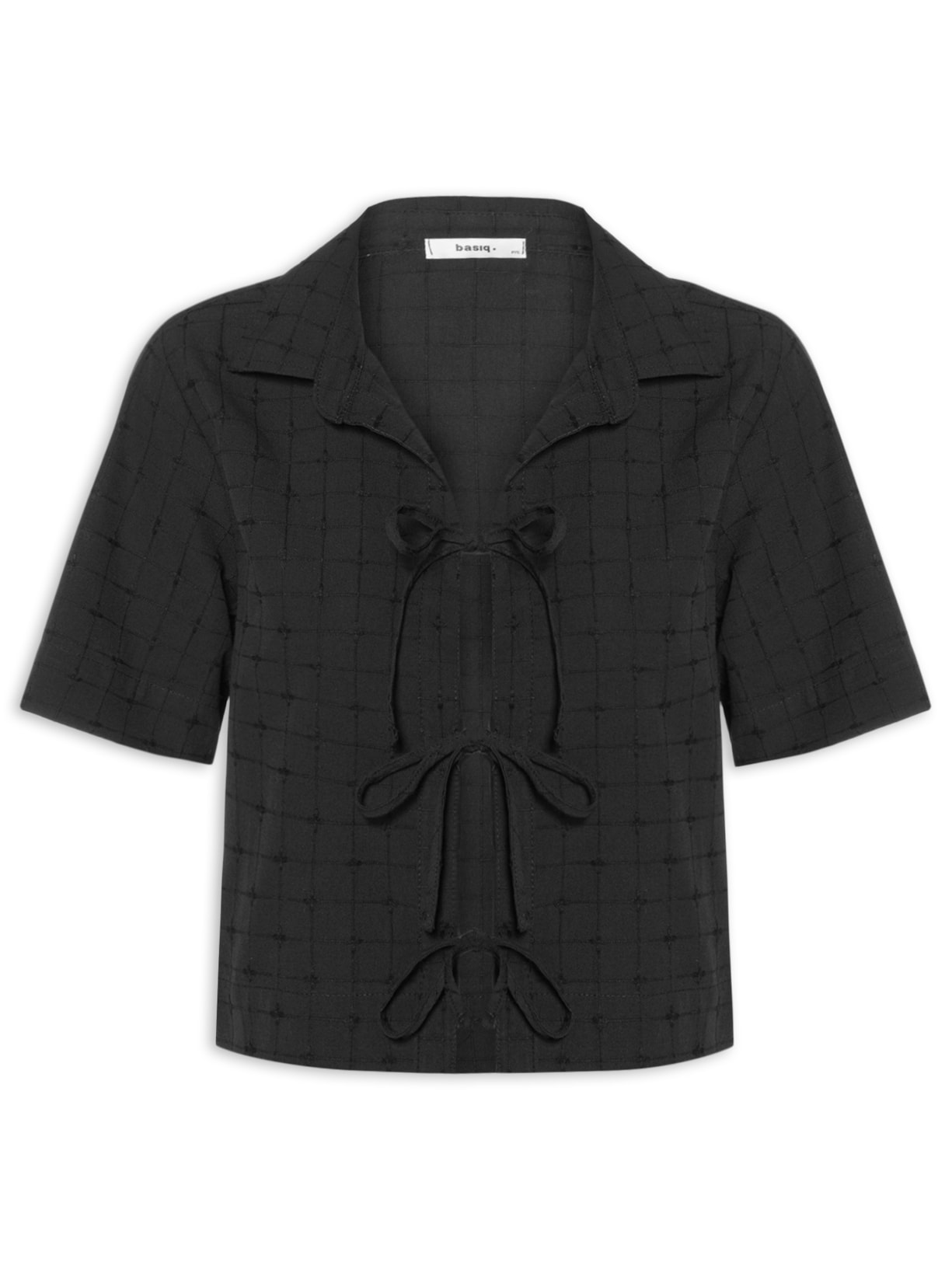 Camisa Feminina Mc Com Amarração - Preto