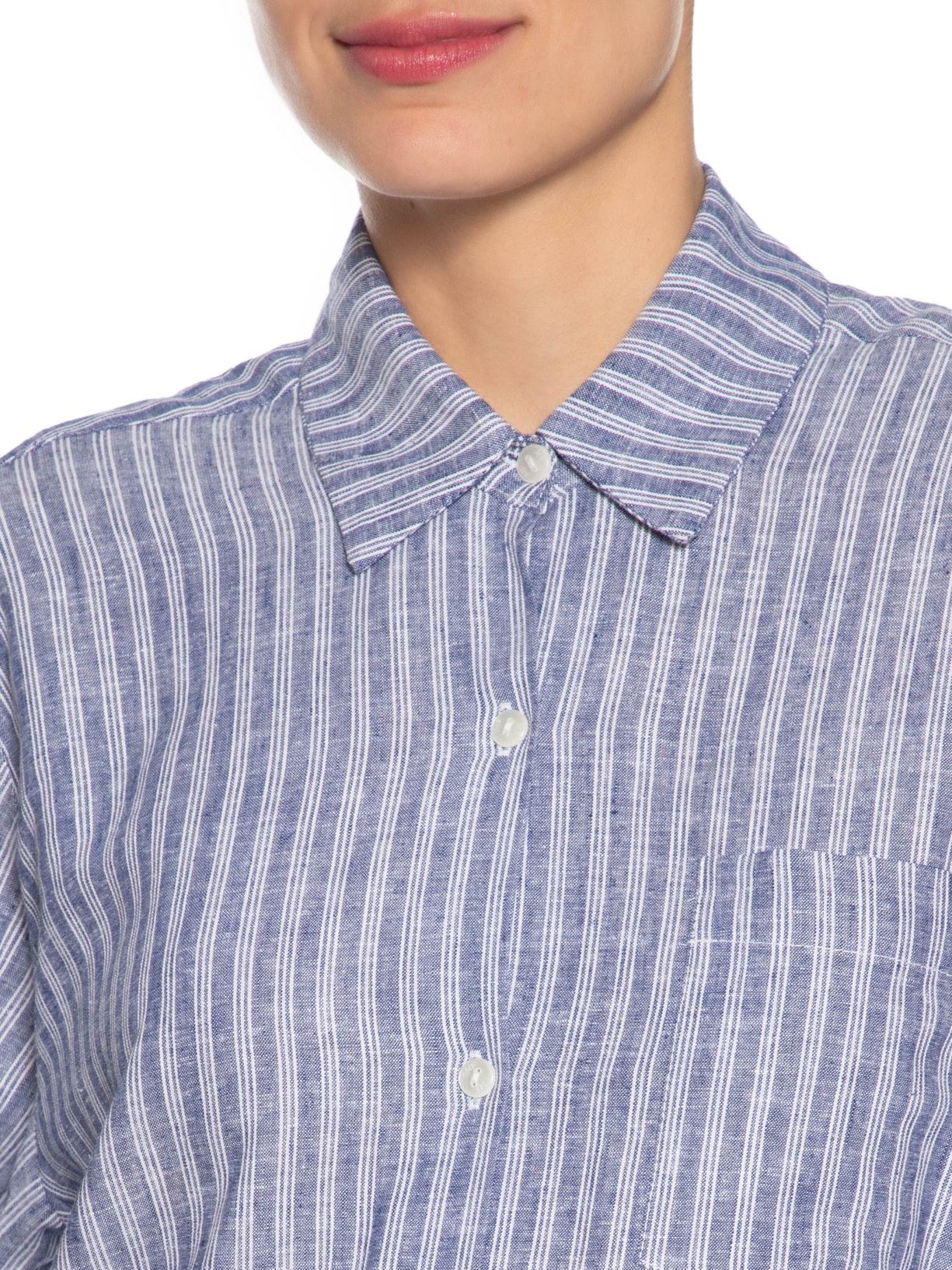 Camisa Feminina Mix De Estampas Azul Maria Filó