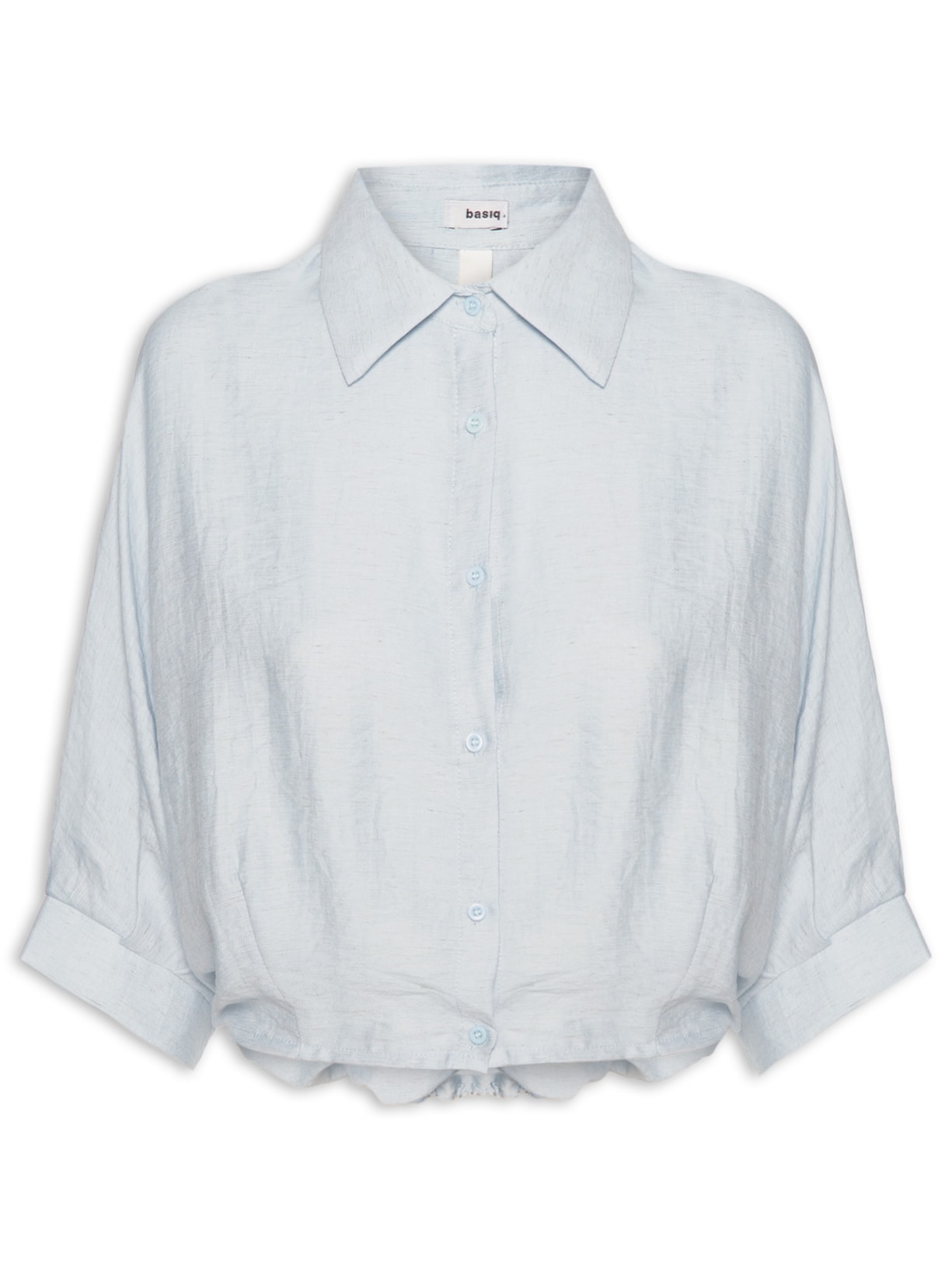 Camisa Feminina Modelagem Ampla Azul Basiq