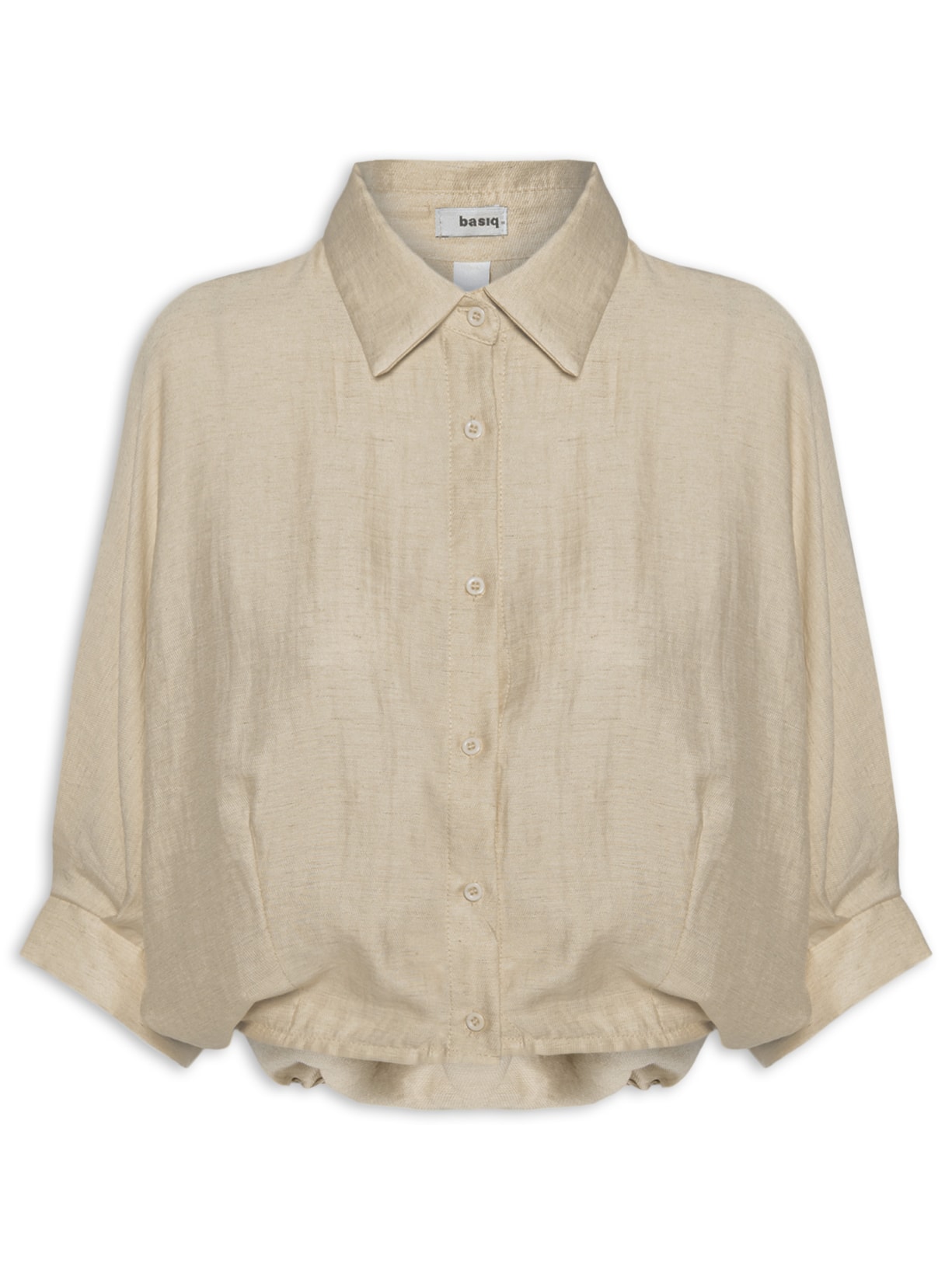 Camisa Feminina Modelagem Ampla  Bege Basiq
