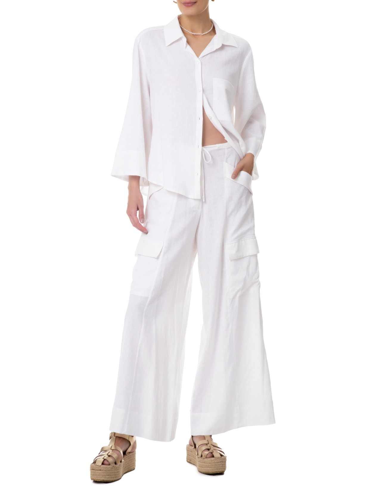 Camisa Feminina Moderna Off White Dress To