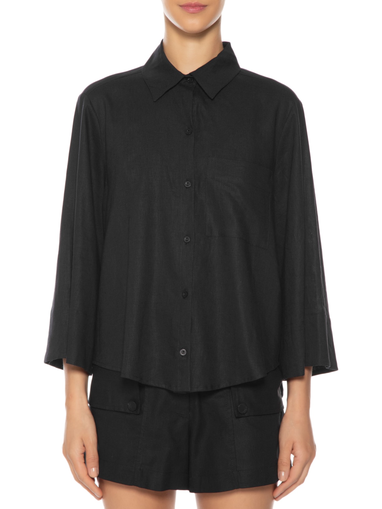 Camisa Feminina Moderna Preto Dress To