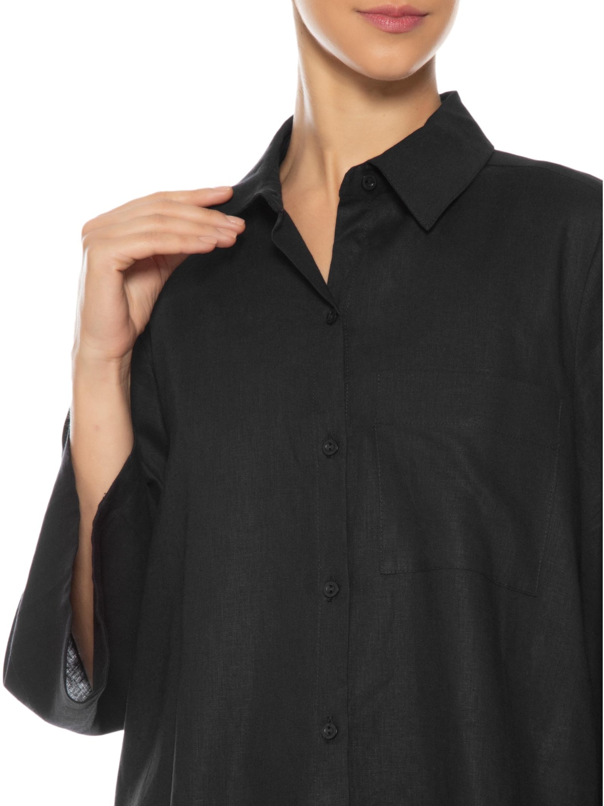 Camisa Feminina Moderna Preto Dress To
