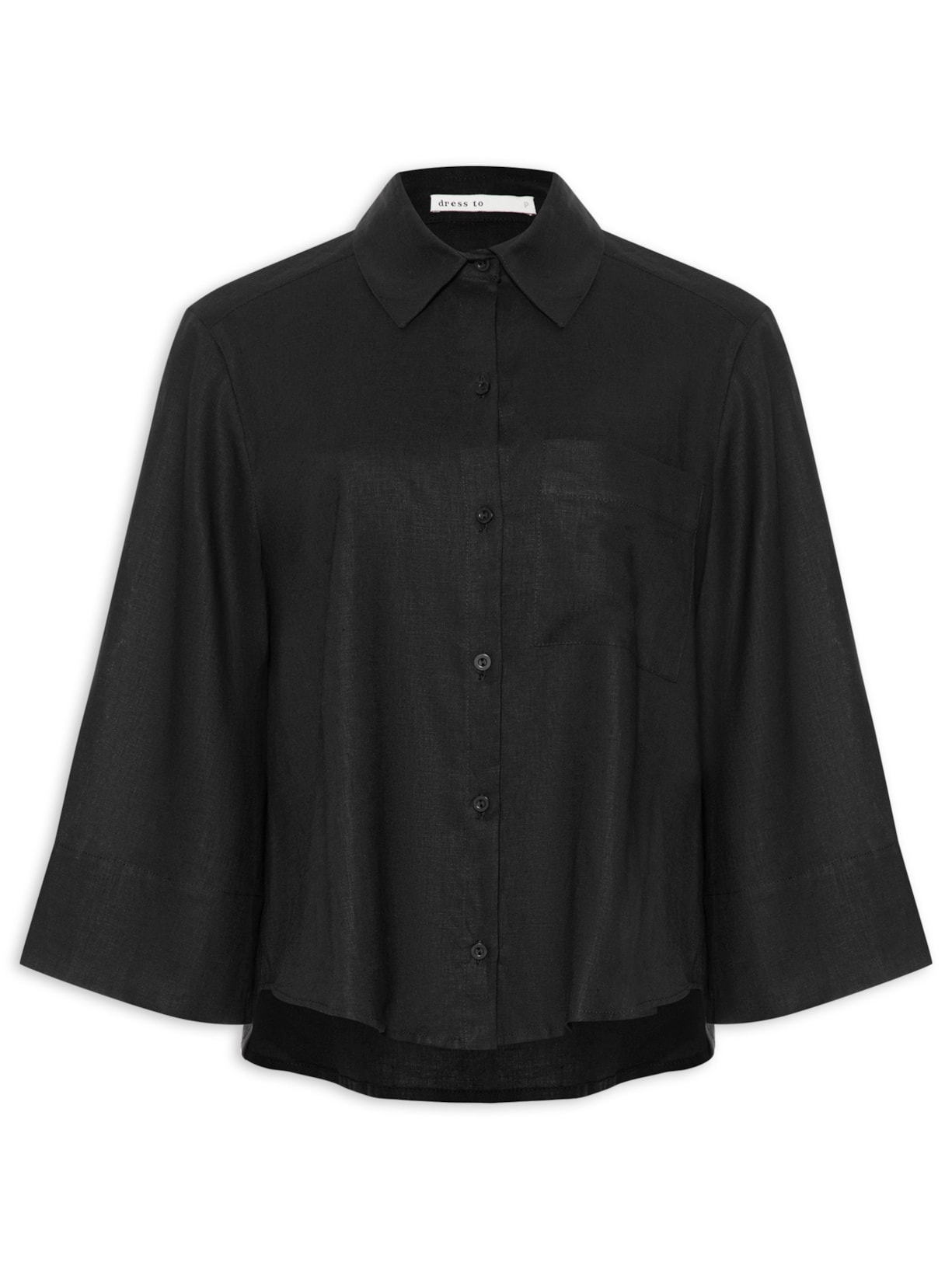 Camisa Feminina Moderna Preto Dress To