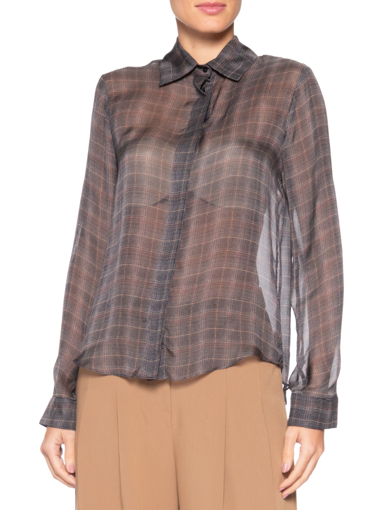 Camisa Feminina Mous X Cinza Andrea Bogosian