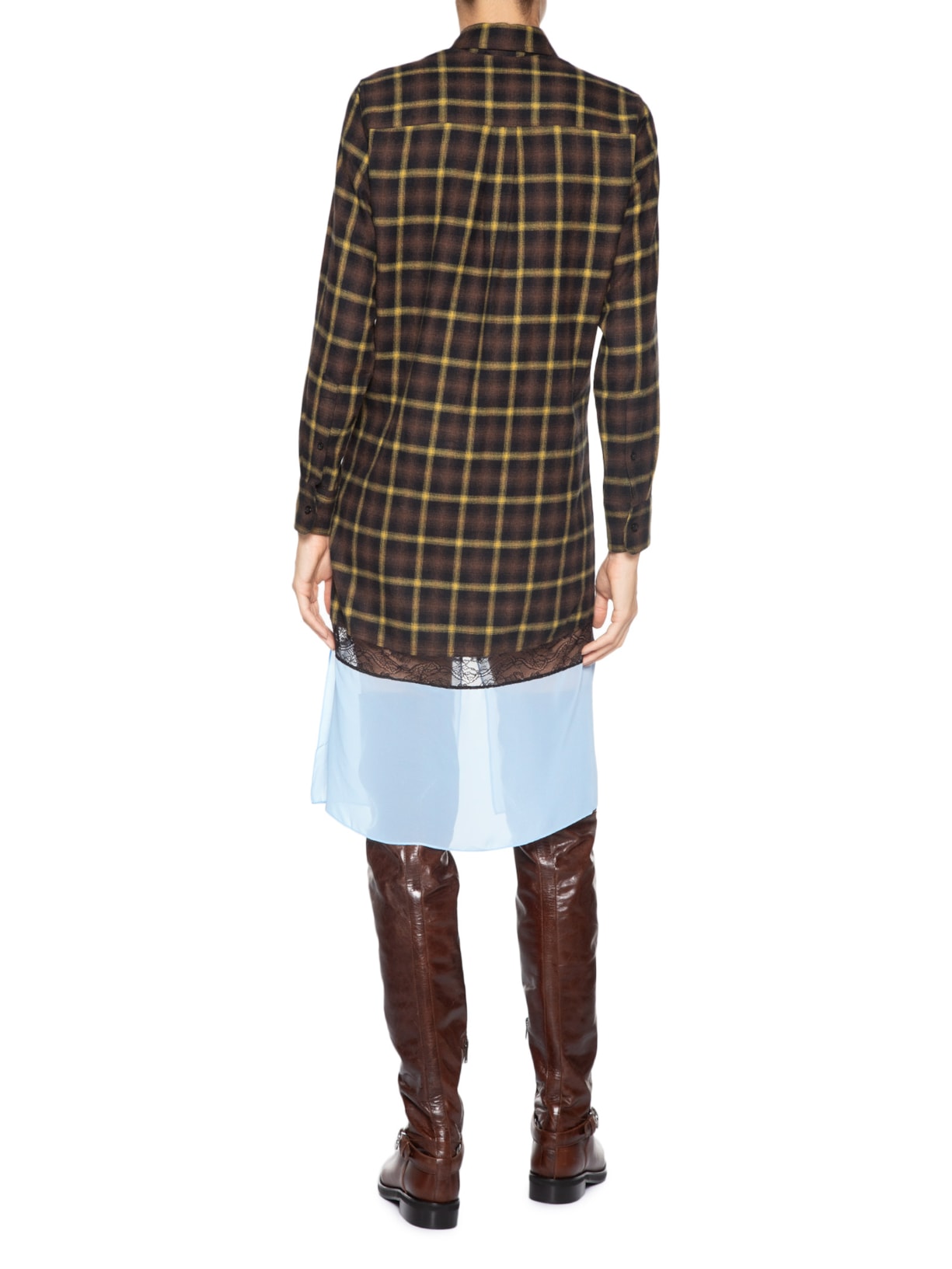 Camisa Feminina Multi Layer Shirt Dress Marrom Coperni