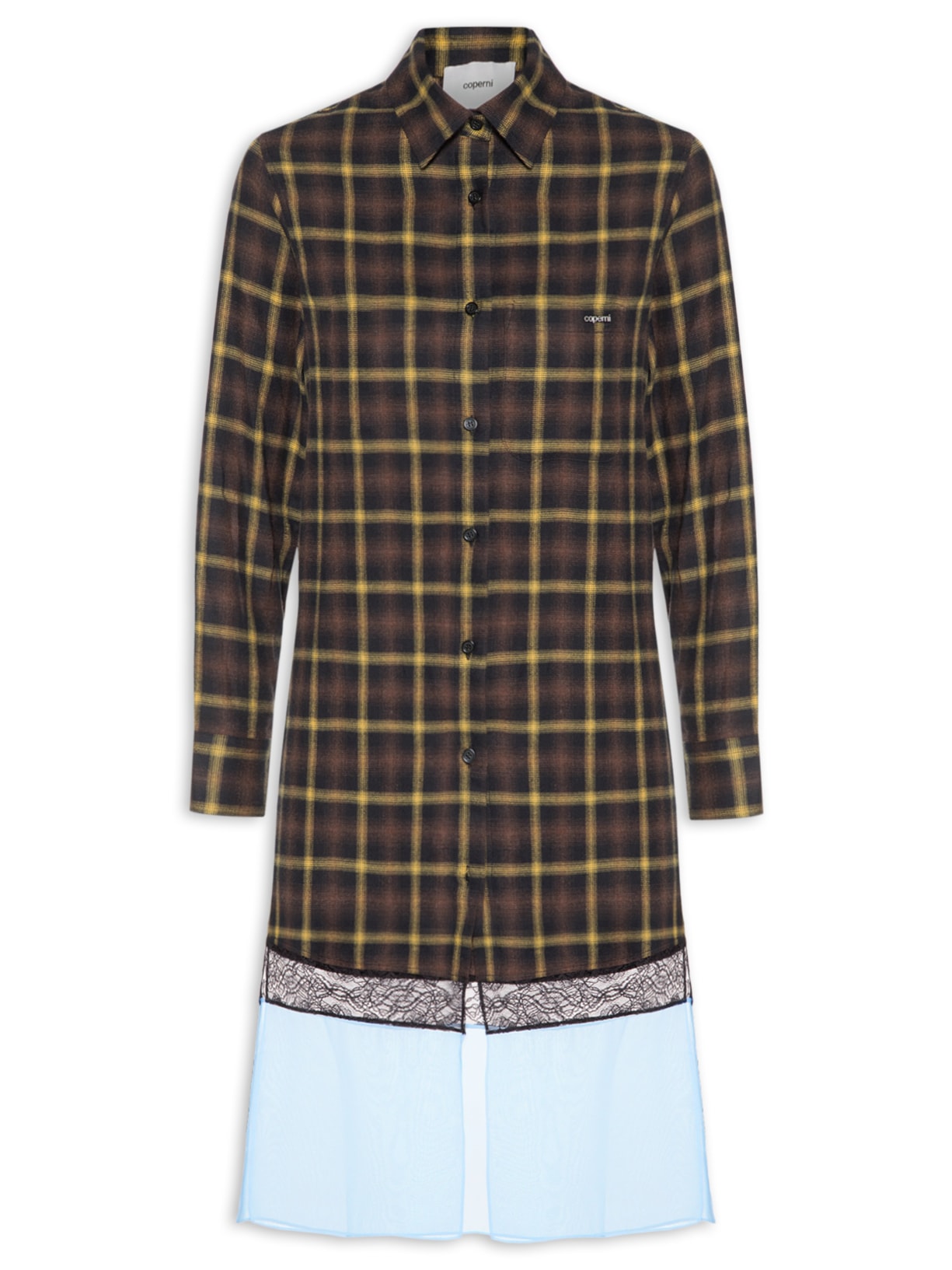 Camisa Feminina Multi Layer Shirt Dress - Marrom