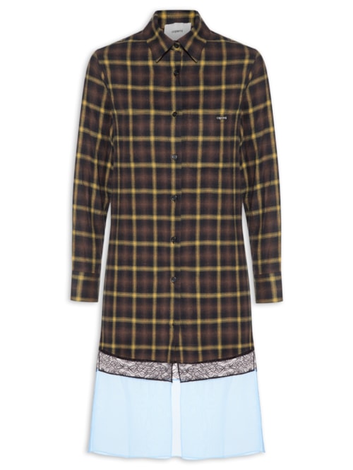 Camisa Feminina Multi Layer Shirt Dress - Marrom