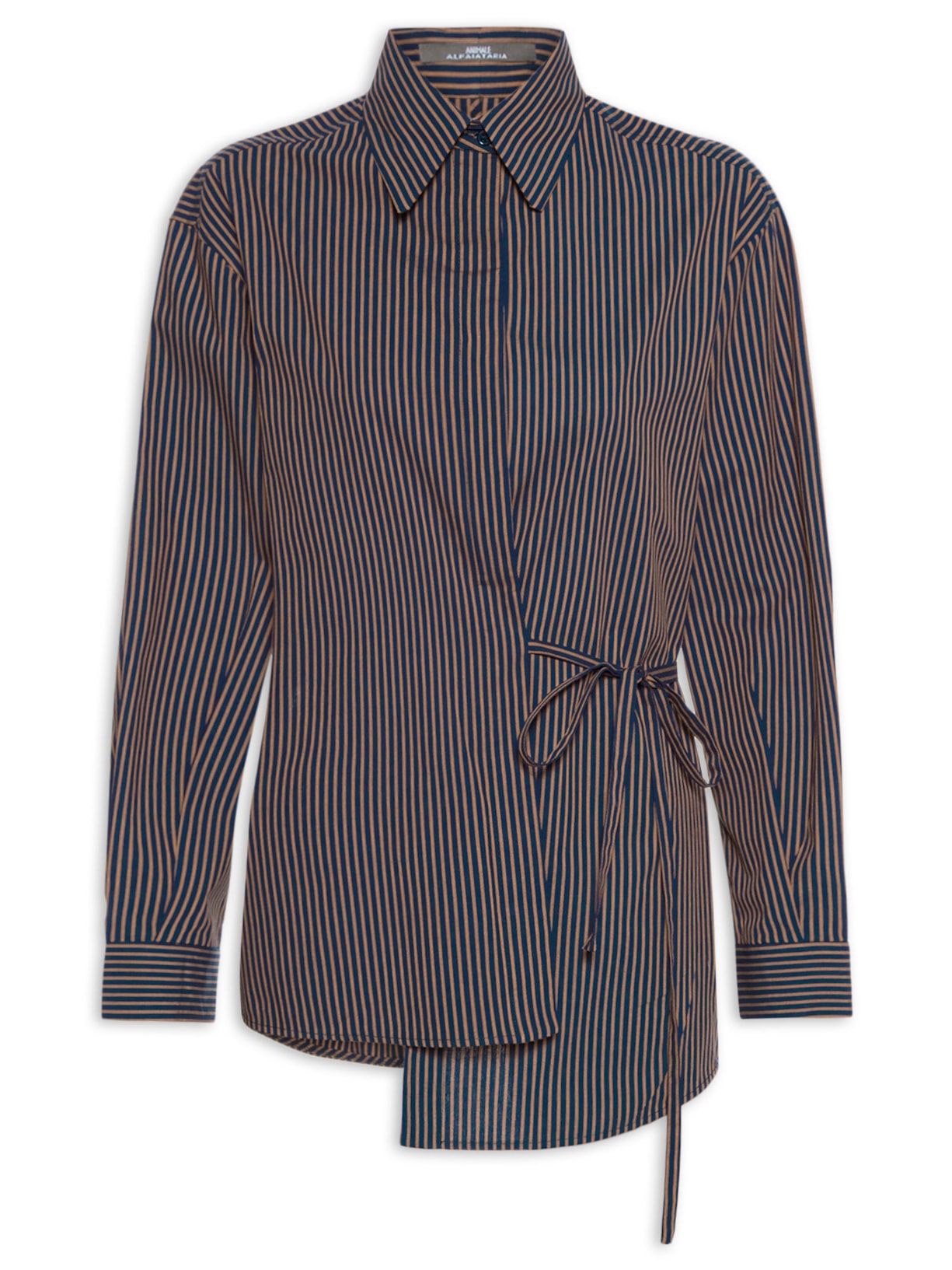 Camisa Feminina Nara Listras Brick - Azul