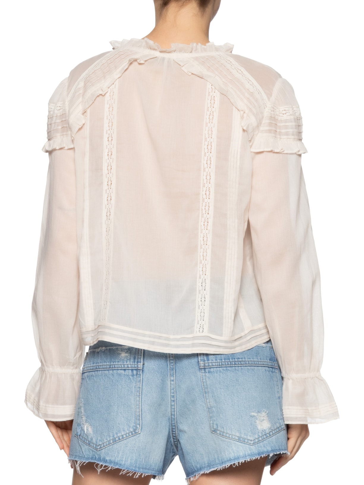Camisa Feminina Nervuras Manga Longa Off White Animale
