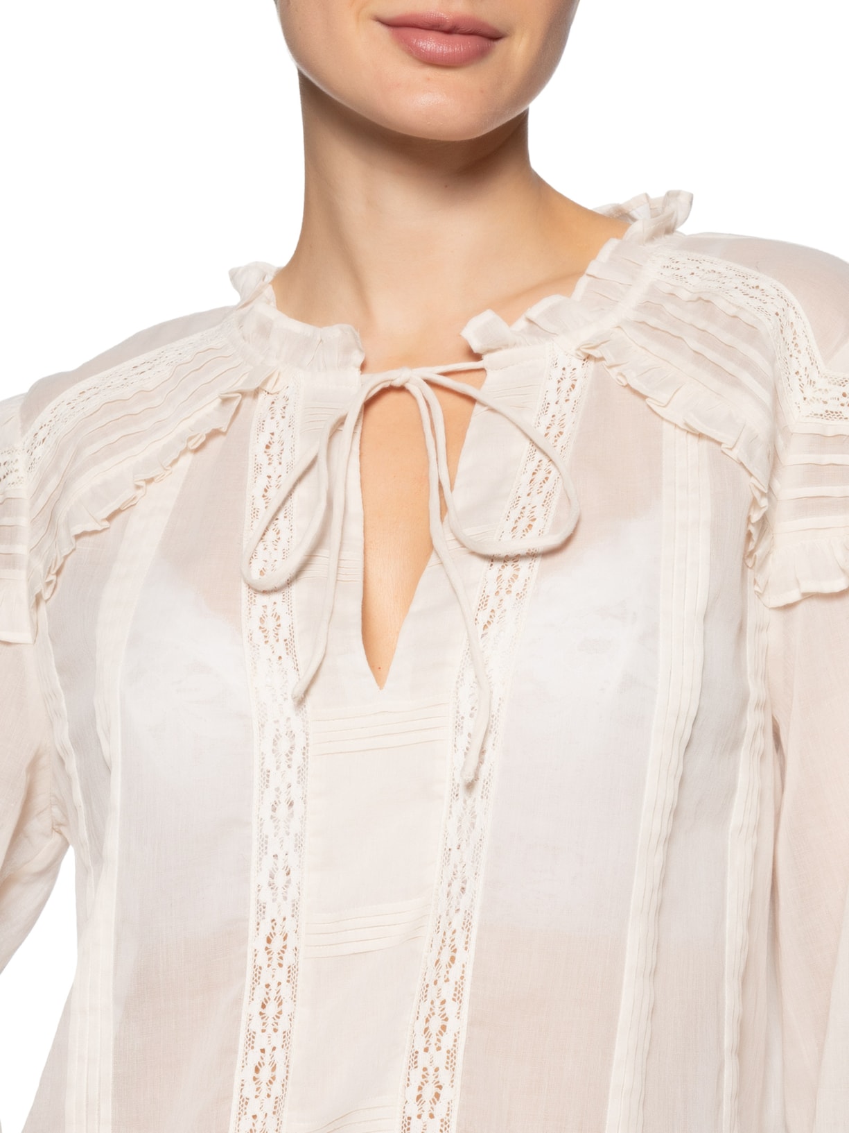 Camisa Feminina Nervuras Manga Longa Off White Animale
