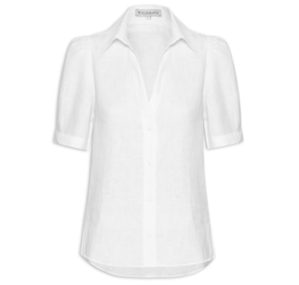 Camisa Feminina New Beck Manga Curta - Branco